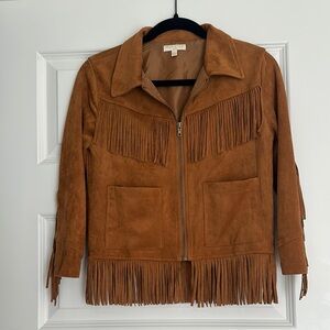 Chelsea & Violet Brown Suede Fringe Jacket